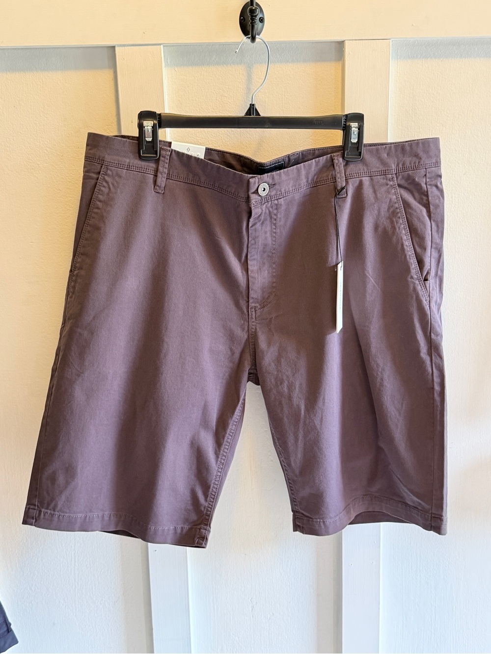 Men's 7 Diamond Tasman chino Pima cottonShorts - color Asphalt 38 NWT